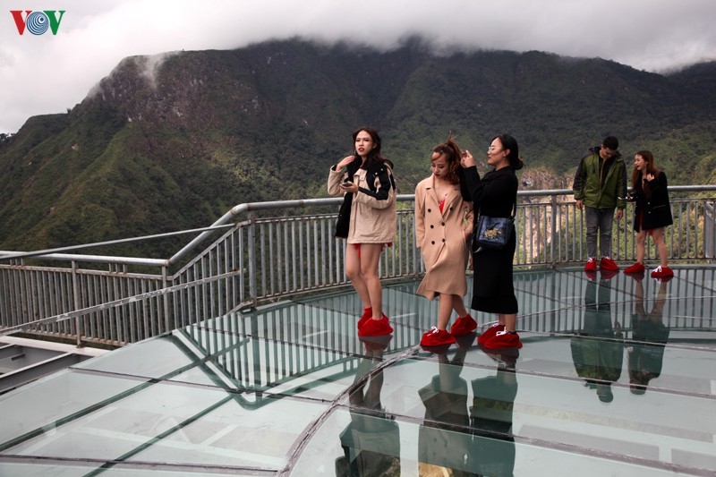 Đông đảo du khách về thưởng ngoạn cầu kính cao nhất Việt Nam dong dao du khach ve thuong ngoan cau kinh cao nhat viet nam